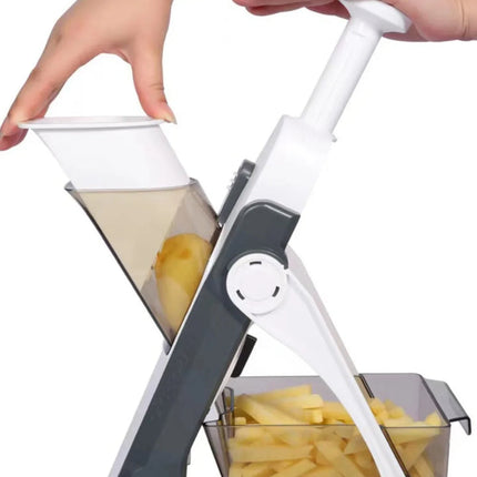 Adjustable Mandoline Slicers, Vegetable Slicer with Collection Container, Foldable Manual Food Slicer with Safety Holder
