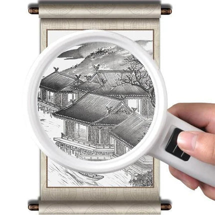 Handheld Magnifier with LED Light, Large Lighted Magnifying Glass for Reading