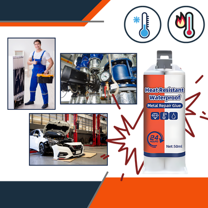 Metal Glue for Steel and Aluminum, Waterproof Metal Repair Glue for High Temperatures – image 4