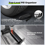 Tuzwa 7-Day Pill Organizer – Aluminum Alloy Weekly Pill Case with 7 Compartments, Silicone Gasket Seal & Compact Travel Design