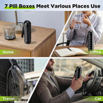 Tuzwa 7-Day Pill Organizer – Aluminum Alloy Weekly Pill Case with 7 Compartments, Silicone Gasket Seal & Compact Travel Design