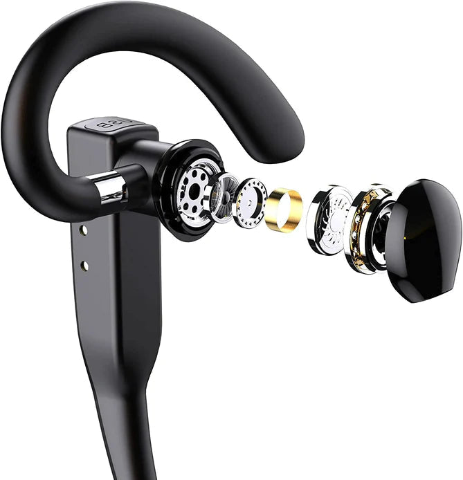 Tuzwa Bluetooth Headset with Microphone – Wireless Bluetooth 5.1 Earpiece with Dual CVC8.0 Noise-Cancelling Mics, 20–25H Talk Time & Adjustable Ear Hook