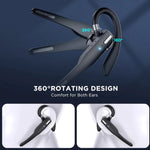 Tuzwa Bluetooth Headset with Microphone – Wireless Bluetooth 5.1 Earpiece with Dual CVC8.0 Noise-Cancelling Mics, 20–25H Talk Time & Adjustable Ear Hook