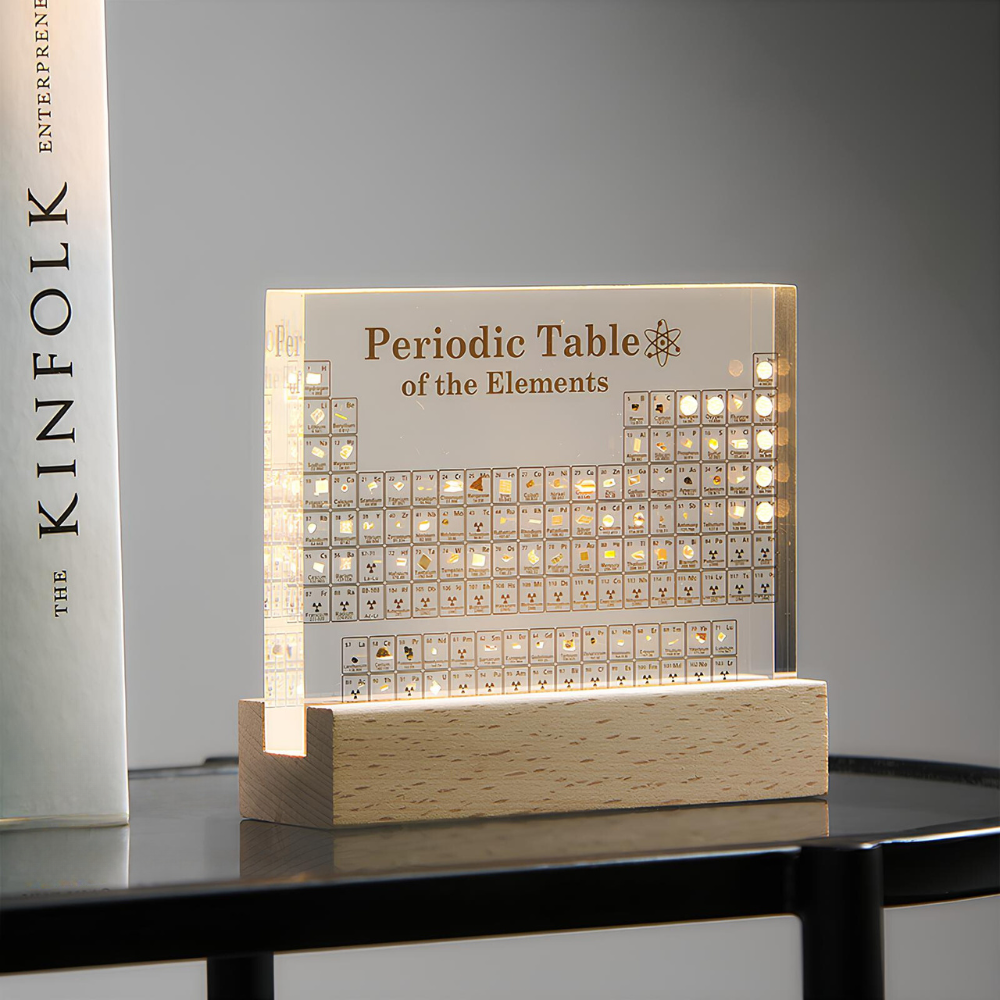 Illuminated Periodic Table Display with 83 Real Elements | Unique Educational Decor for Science Enthusiasts 0