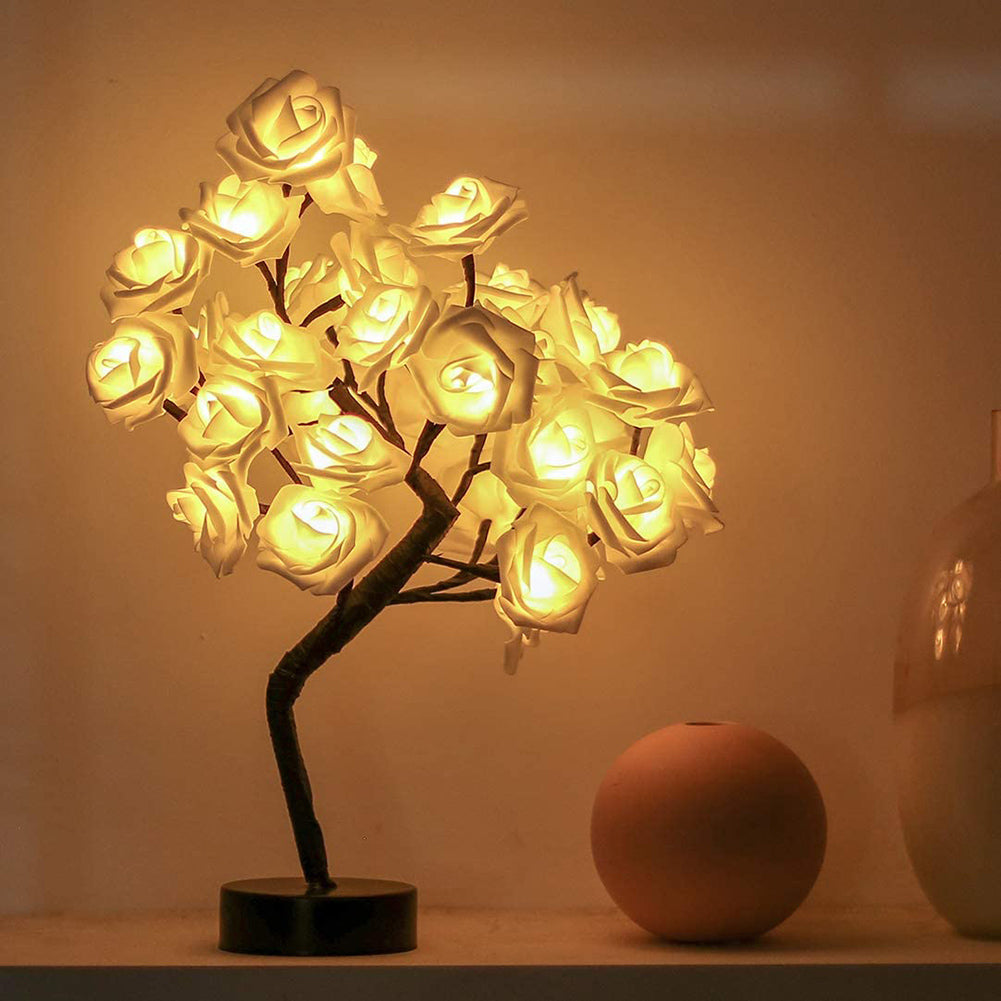 Illuminated Rose Tree with Bendable Branches | Romantic LED Decor for Home Ambiance 0