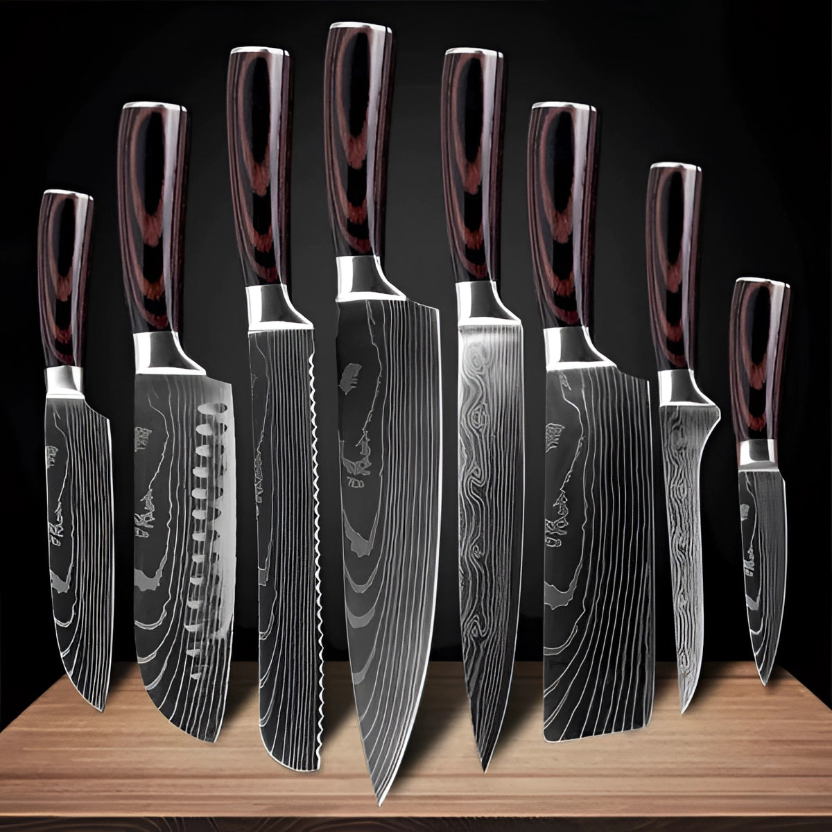 Imperial Collection | Damascus Steel Chef Knife Set with Ergonomic Wood Handle | Precision Craftsmanship for Culinary Excellence 0