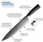 Imperial Collection | Damascus Steel Chef Knife Set with Ergonomic Wood Handle | Precision Craftsmanship for Culinary Excellence 5