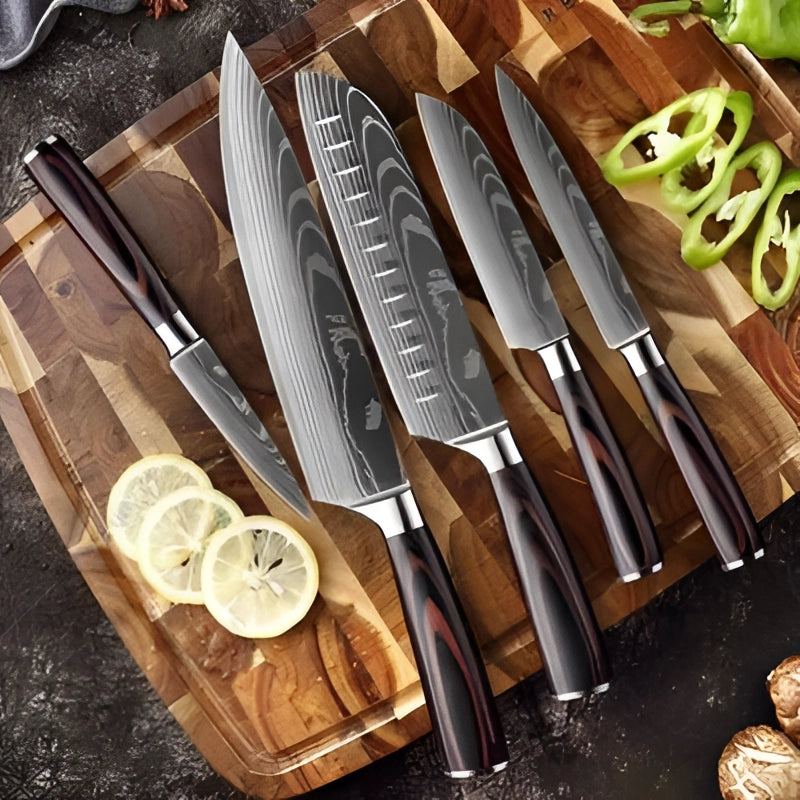 Imperial Collection | Damascus Steel Chef Knife Set with Ergonomic Wood Handle | Precision Craftsmanship for Culinary Excellence 7