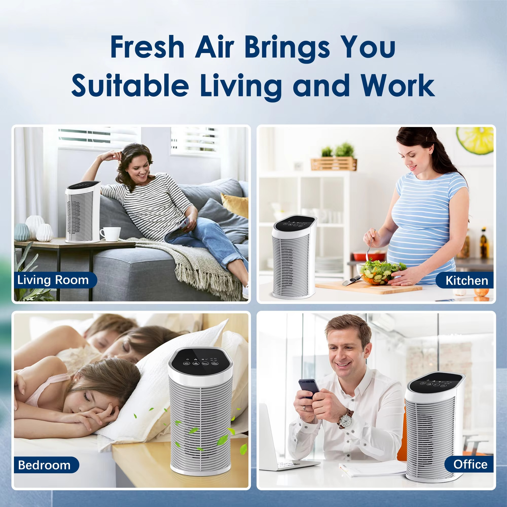 Indoor Air Purifier | HEPA Filtration System with Whisper-Quiet Operation | Compact Design for Allergy Relief 6