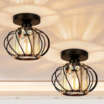 Industrial Chic | Semi Flush Mount Ceiling Light with Glass Shade | Modern Design for Elegant Illumination 0