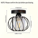 Industrial Chic | Semi Flush Mount Ceiling Light with Glass Shade | Modern Design for Elegant Illumination 5