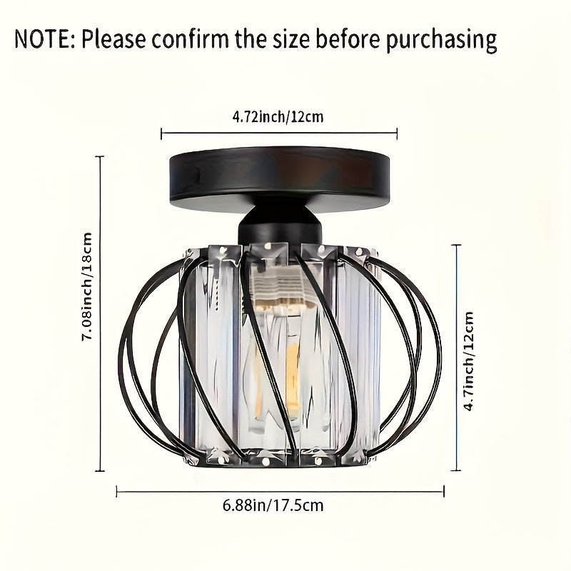 Industrial Chic | Semi Flush Mount Ceiling Light with Glass Shade | Modern Design for Elegant Illumination 5