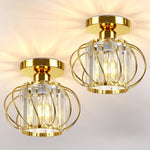 Industrial Chic | Semi Flush Mount Ceiling Light with Glass Shade | Modern Design for Elegant Illumination 6