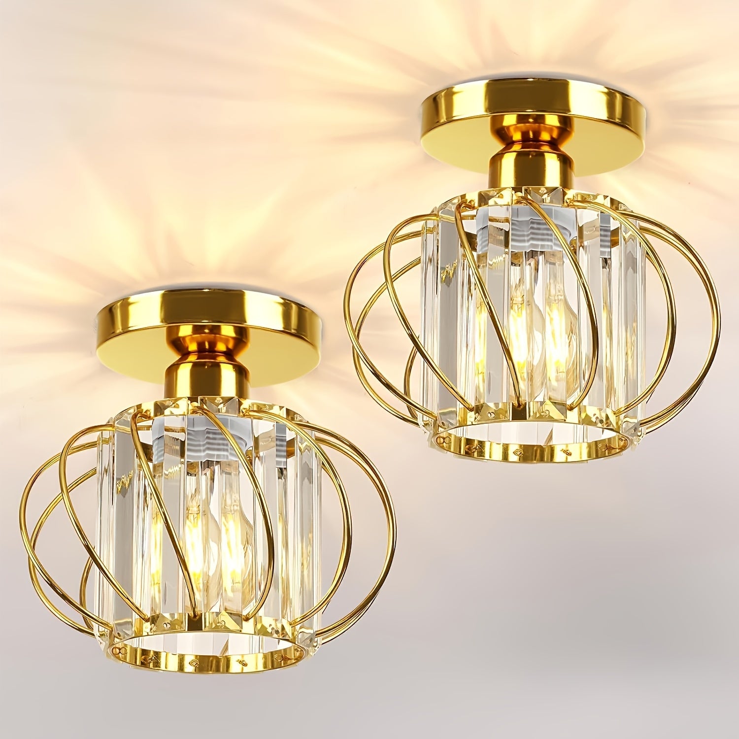 Industrial Chic | Semi Flush Mount Ceiling Light with Glass Shade | Modern Design for Elegant Illumination 6