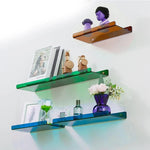 Industrial Floating Wall Shelf with Easy Installation | Stylish Blue Decor for Home 2