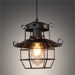 Industrial Pendant Light with Vintage Caged Design | Warm Glow for Kitchen Pendant Lighting 3