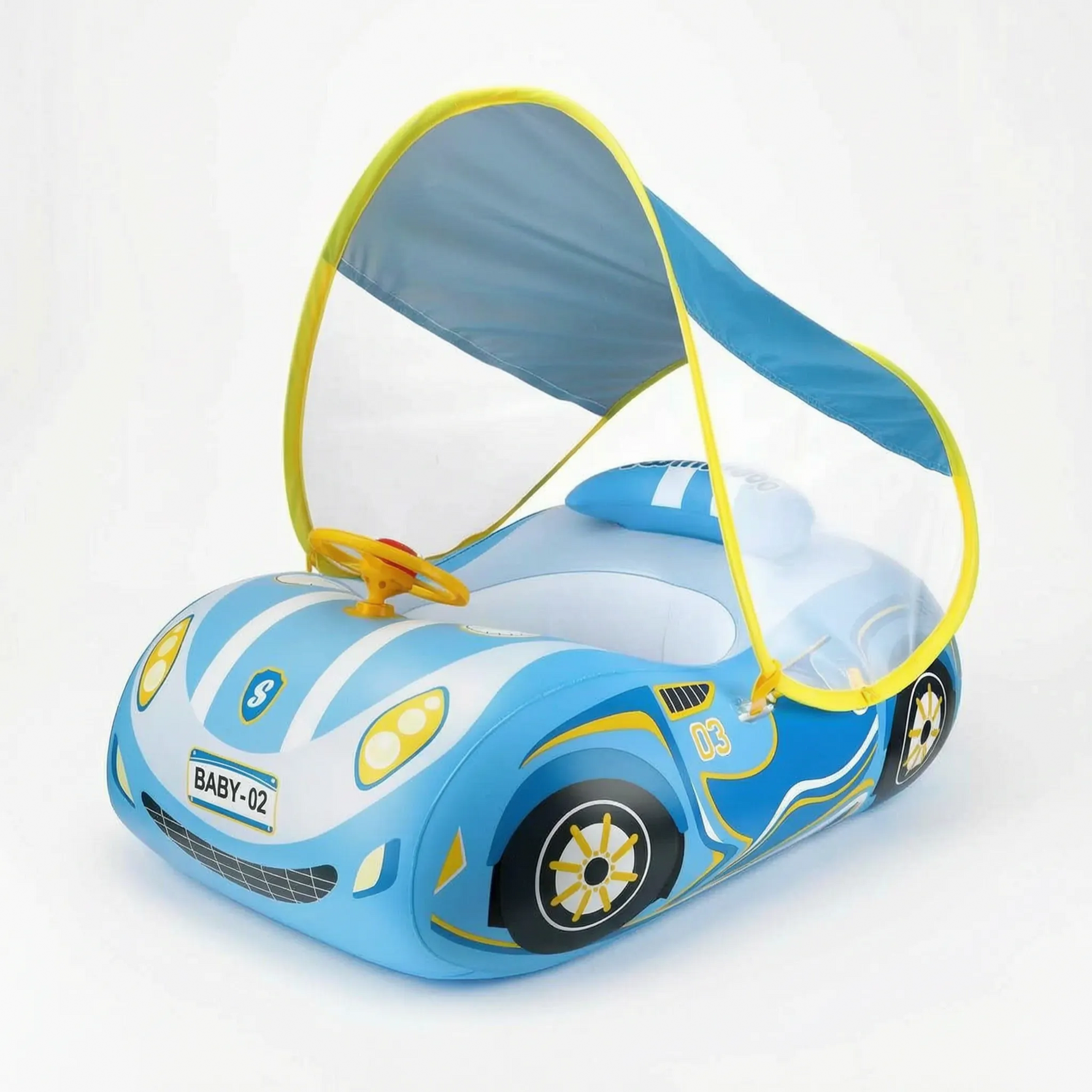 Inflatable Car Pool Float for Toddlers with Removable Canopy | Engaging Design for Safe Water Fun 7