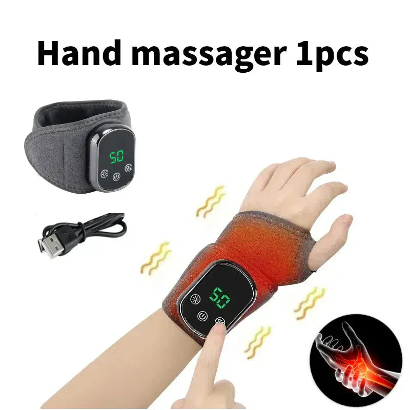 Infrared Hot Compress Ankle Massager with 5 Heating Levels | Adjustable Vibration for Pain Relief 0