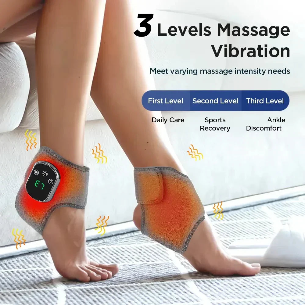 Infrared Hot Compress Ankle Massager with 5 Heating Levels | Adjustable Vibration for Pain Relief 4