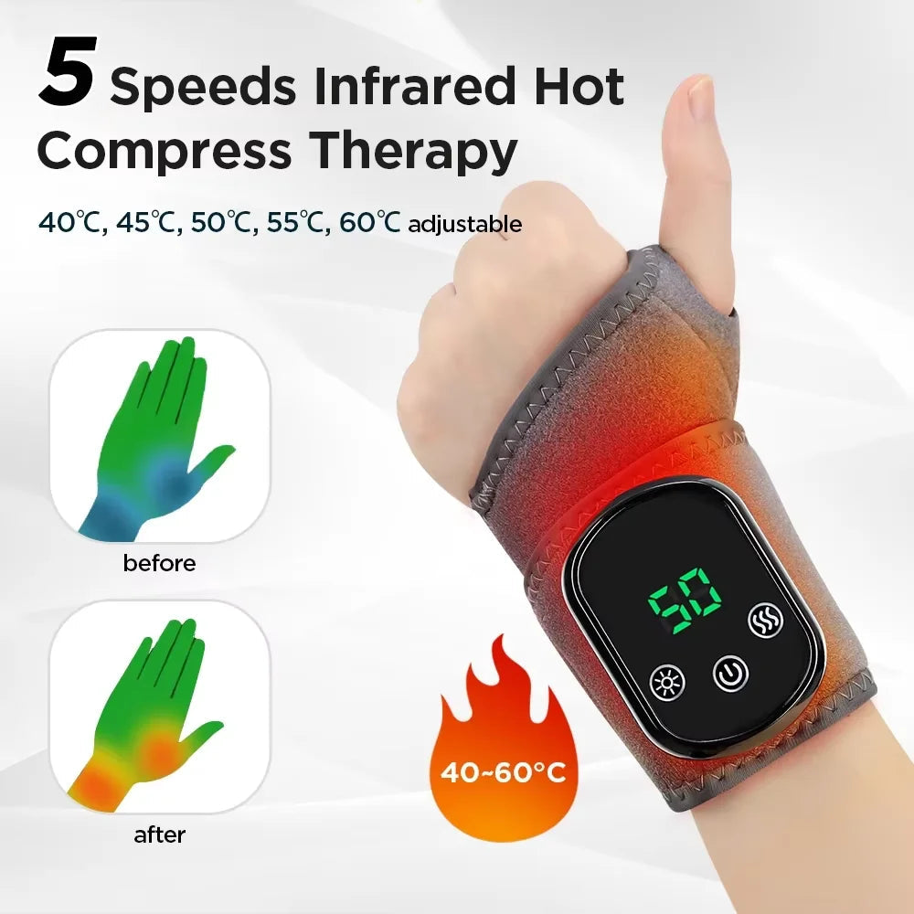 Infrared Hot Compress Ankle Massager with 5 Heating Levels | Adjustable Vibration for Pain Relief 6