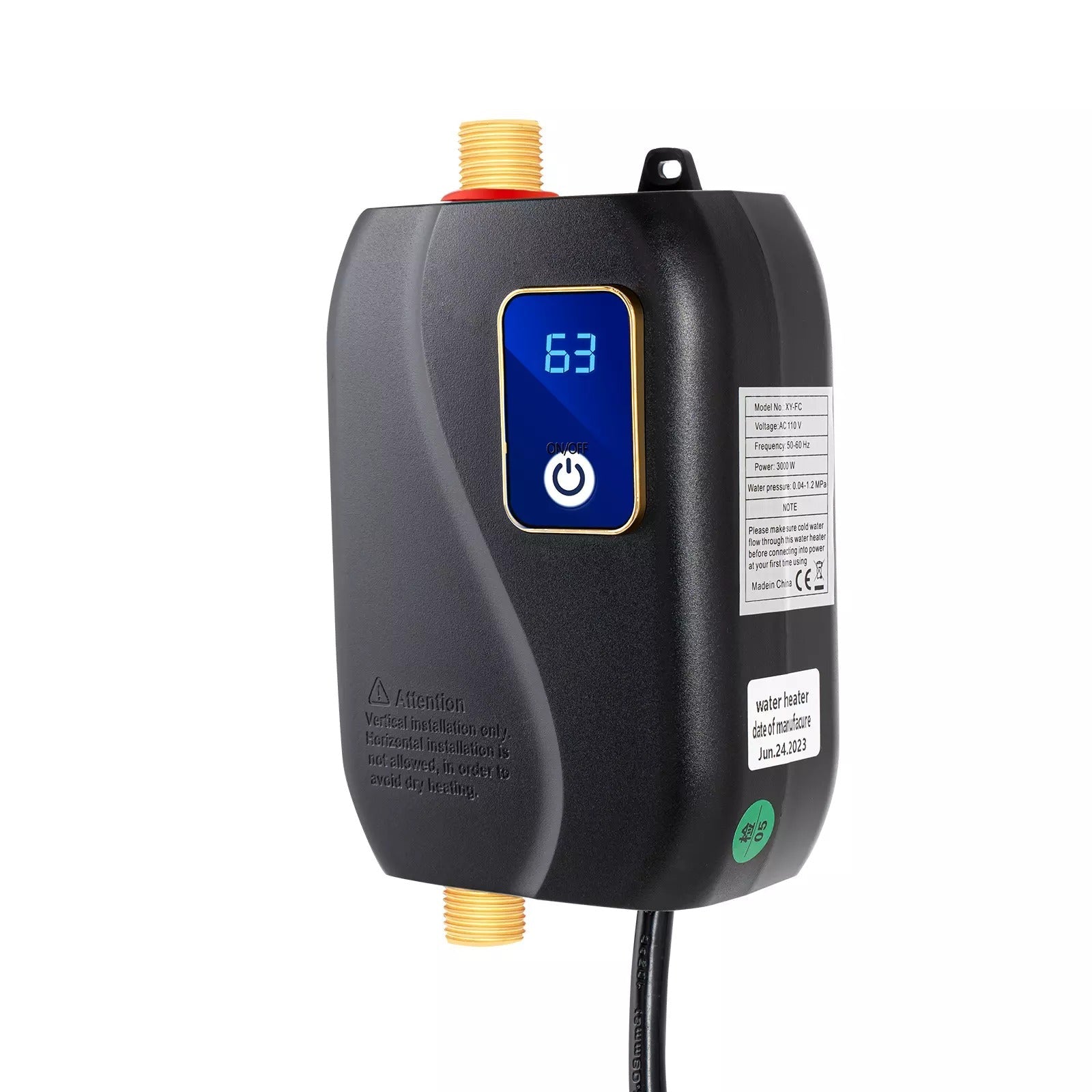 Instant Hot Water Solution | Electric Tankless Water Heater with LED Display | Compact Design for Efficient Energy Use 0