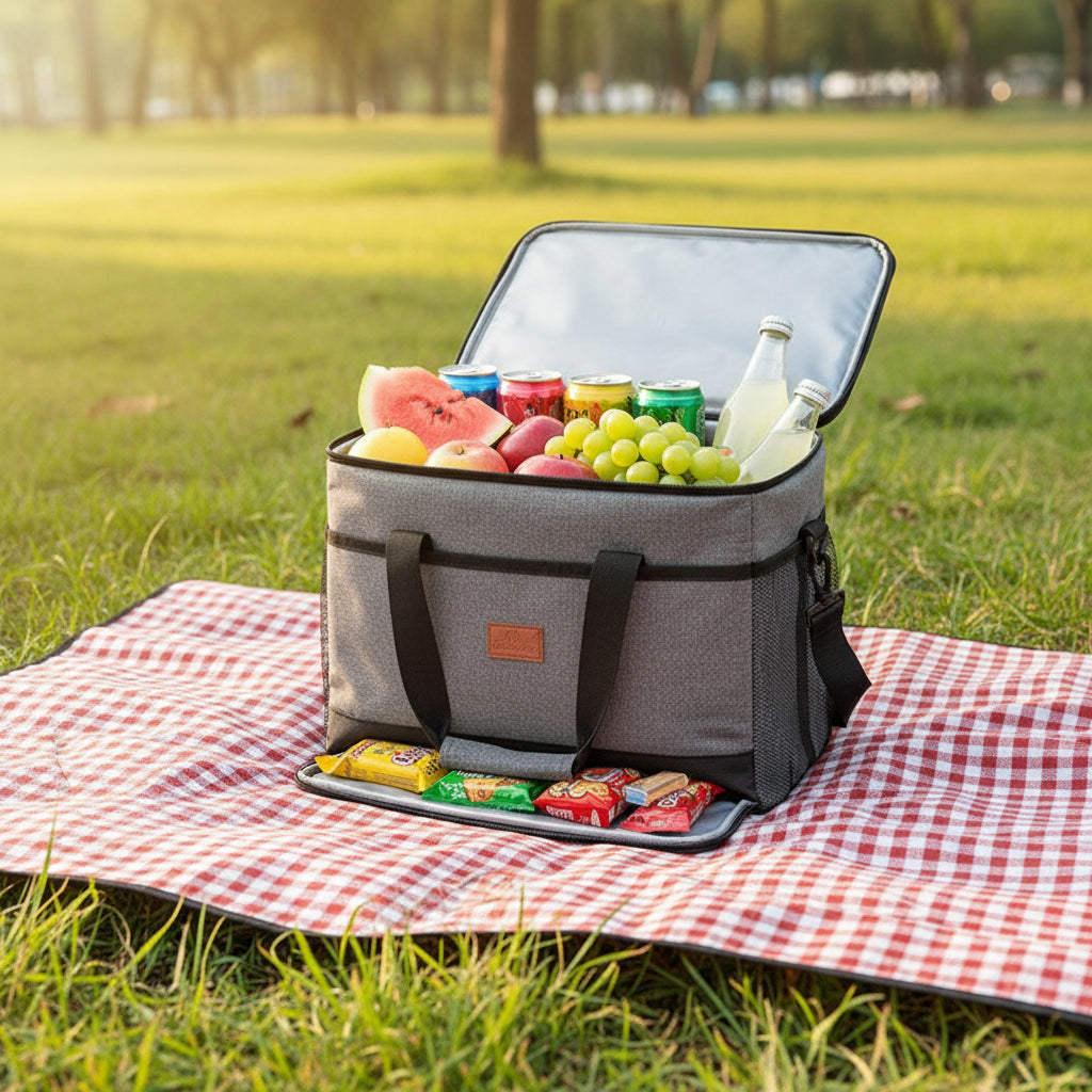 Insulated Lunch Bag with Zippered Closure | Soft Sided Cooler for Fresh Food Storage 0