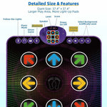 Interactive Dance Pad | Light-Up Activity Mat with Built-In Music for Kids 3