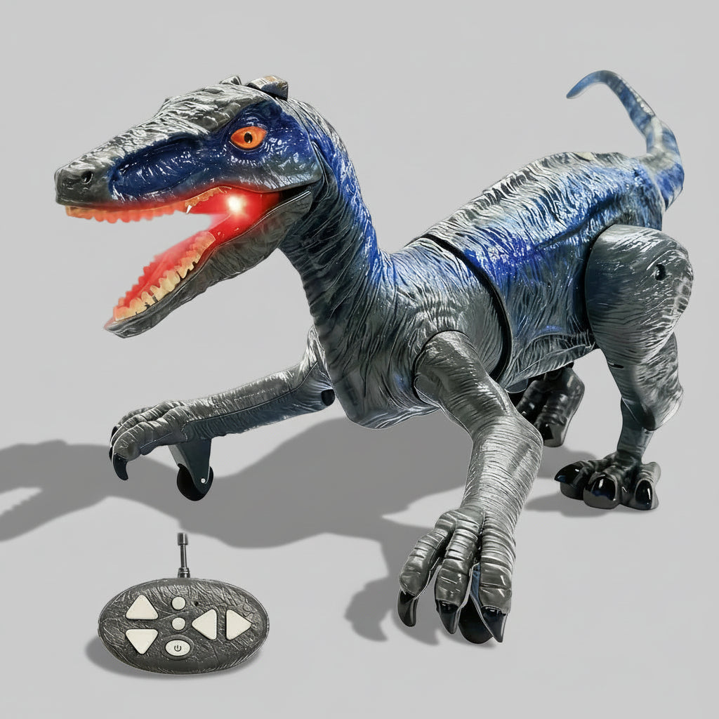 Interactive Dinosaur Toy | Remote Control Velociraptor with Lights & Sounds | Engaging Play Experience for Kids 0