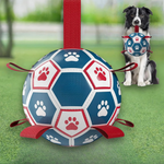 Interactive Dog Toy | Durable Soccer Ball with Mesh Rope Grip | Perfect for Outdoor Play and Fetch 0