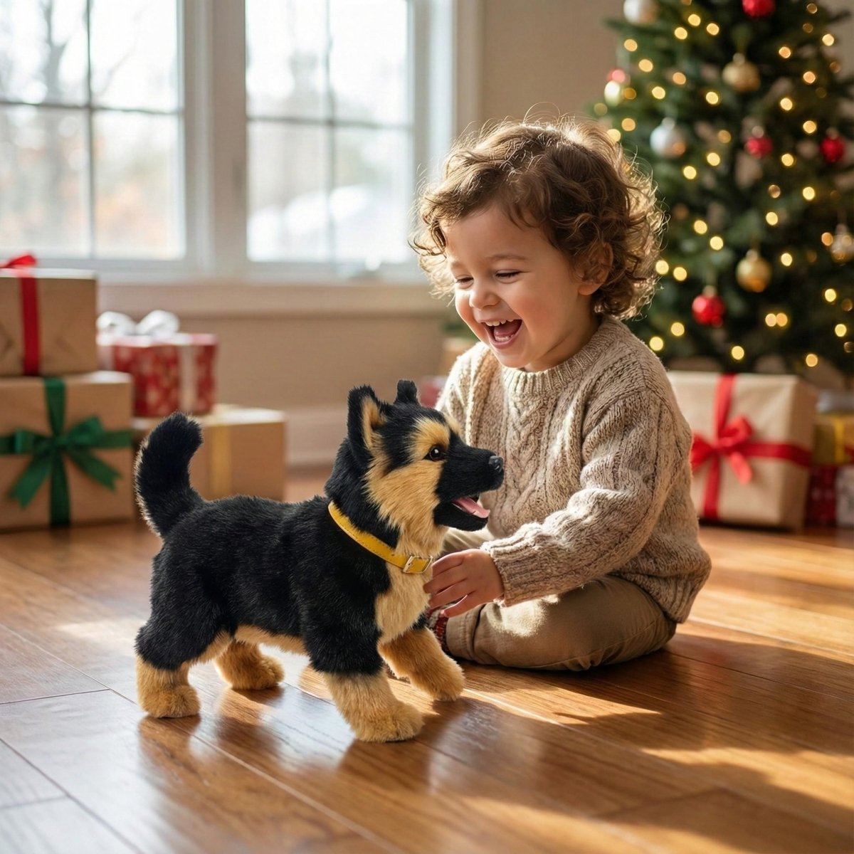 Interactive German Shepherd Robot Puppy Toy with Walking & Barking Actions for Engaging Playtime 0