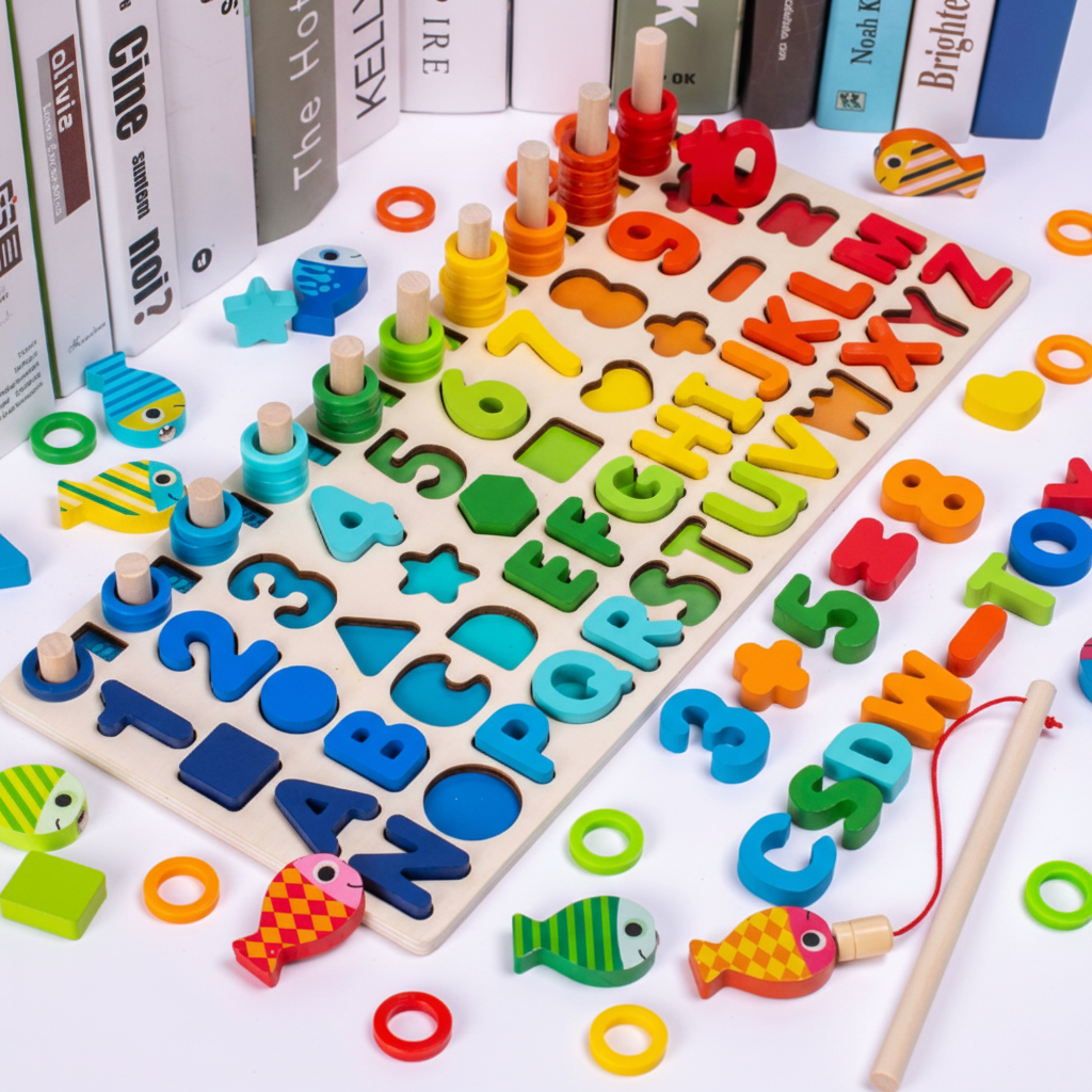 Interactive Montessori Wooden Activity Board for Toddlers with Colorful Learning Features | Educational Toy for Cognitive Development 0