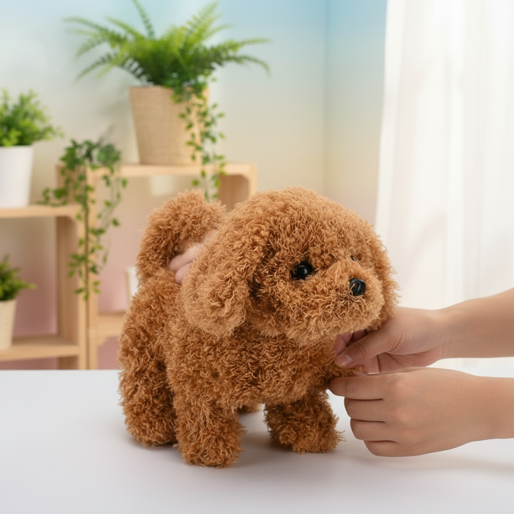 Interactive Plush Puppy Toy with Walking & Barking Features | Soft Companion for Kids 0