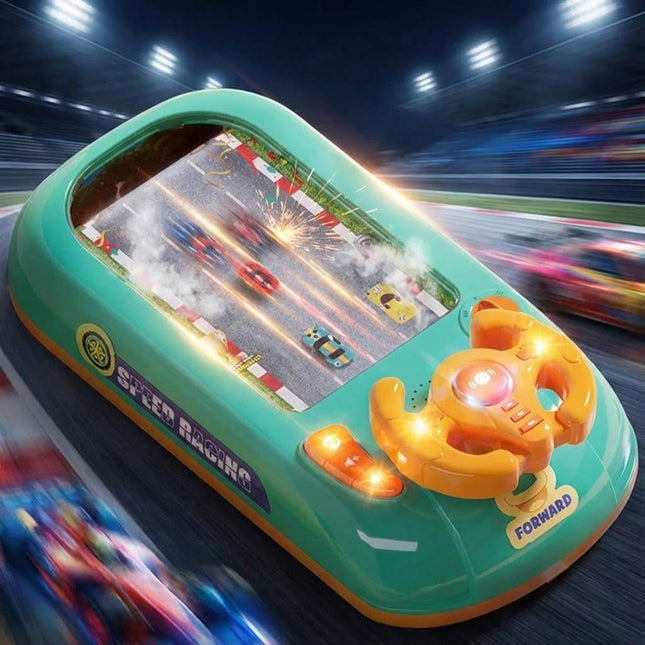 Interactive Racing Game Console | 200 Challenges with Steering Wheel | Screen-Free Skill Development for Kids 0