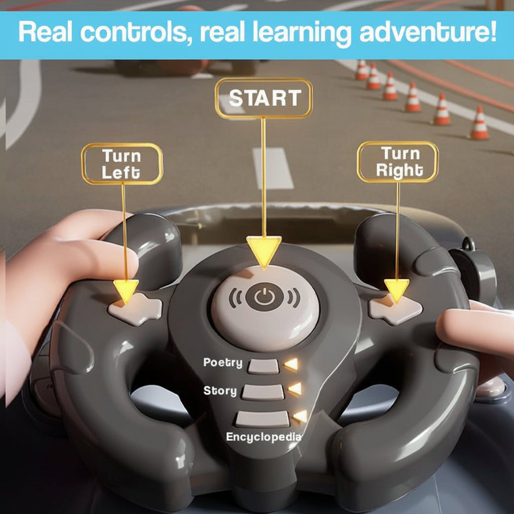 Interactive Racing Game Console | 200 Challenges with Steering Wheel | Screen-Free Skill Development for Kids 5