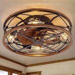 IronCraft | Stylish Industrial 4-Light Flush Mount Ceiling Fan Light 1