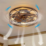IronCraft | Stylish Industrial 4-Light Flush Mount Ceiling Fan Light 2