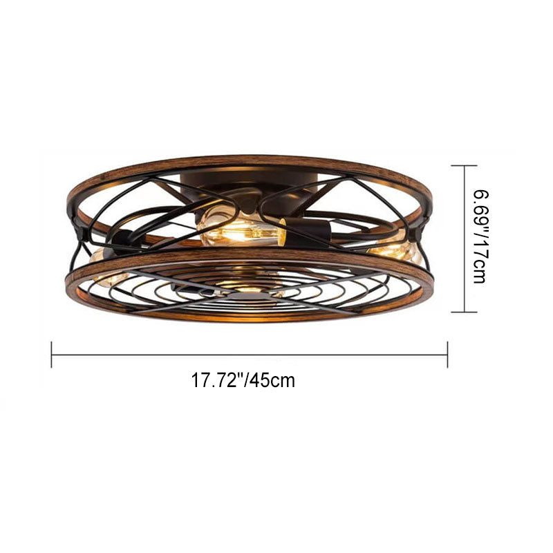 IronCraft | Stylish Industrial 4-Light Flush Mount Ceiling Fan Light 5