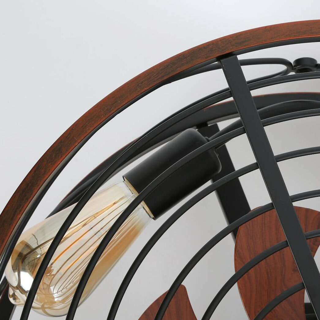 IronCraft | Stylish Industrial 4-Light Flush Mount Ceiling Fan Light 6