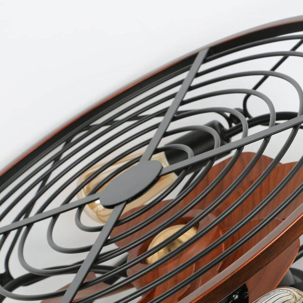 IronCraft | Stylish Industrial 4-Light Flush Mount Ceiling Fan Light 7