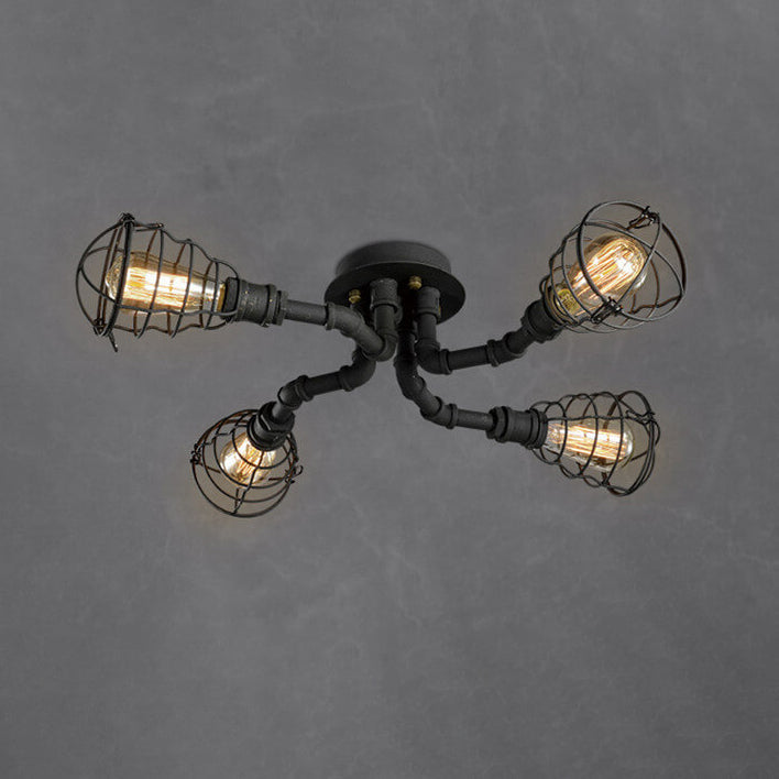 IronPipe | Rustic Industrial Flush Mount Ceiling Light Fixture 0