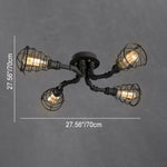 IronPipe | Rustic Industrial Flush Mount Ceiling Light Fixture 3