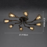 IronPipe | Rustic Industrial Flush Mount Ceiling Light Fixture 5