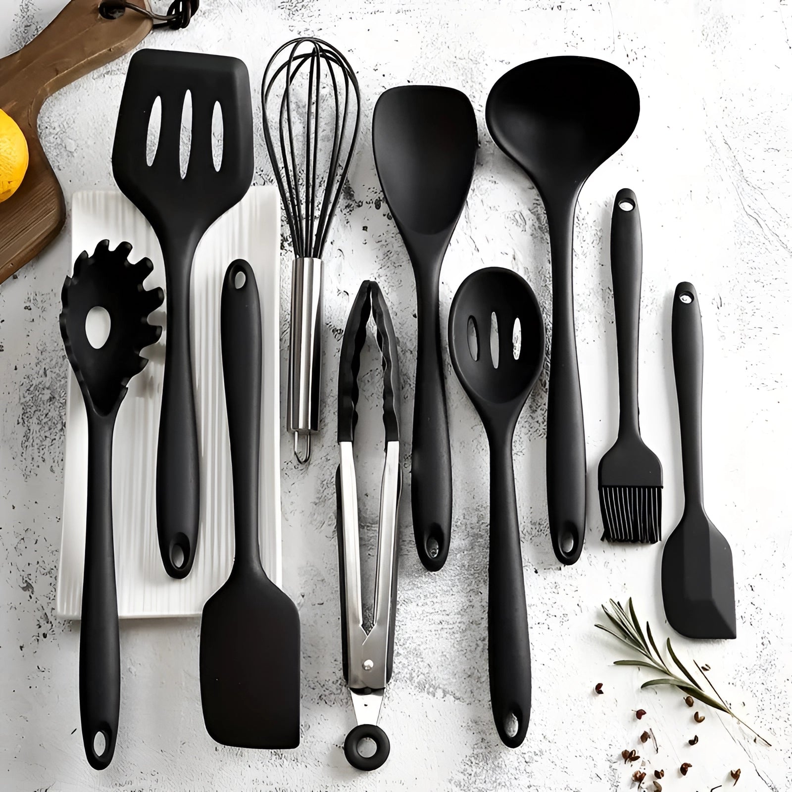 Ivory Silicone Utensil Set | Non-Stick & Heat-Resistant Tools for Effortless Cooking 8