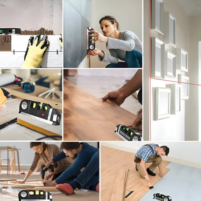 Laser Level with Tape Measure, Laser Line Level with Bubble Level