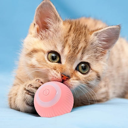 Interactive Cat Toys, Rolling Cat Ball with LED Light and Obstacle Avoidance, Automatic Cat Toy Ball for Indoor Cats