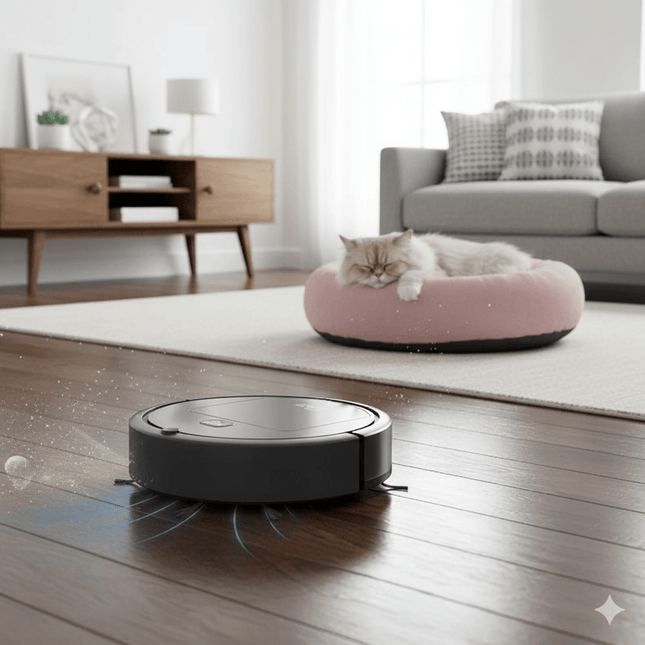 Robot Vacuum Cleaner with HEPA Filter, Automatic Vacuum Cleaner for Pet Hair, Robotic Vacuum for Hard Floor and Carpet