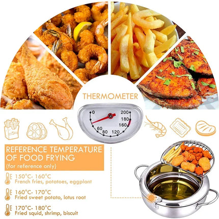 Skillet with Oil Thermometer, Home Fryer Pan – image 4