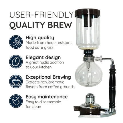 Siphon Coffee Makers, Vacuum Siphon Coffee Pot for Home Brewing – image 7