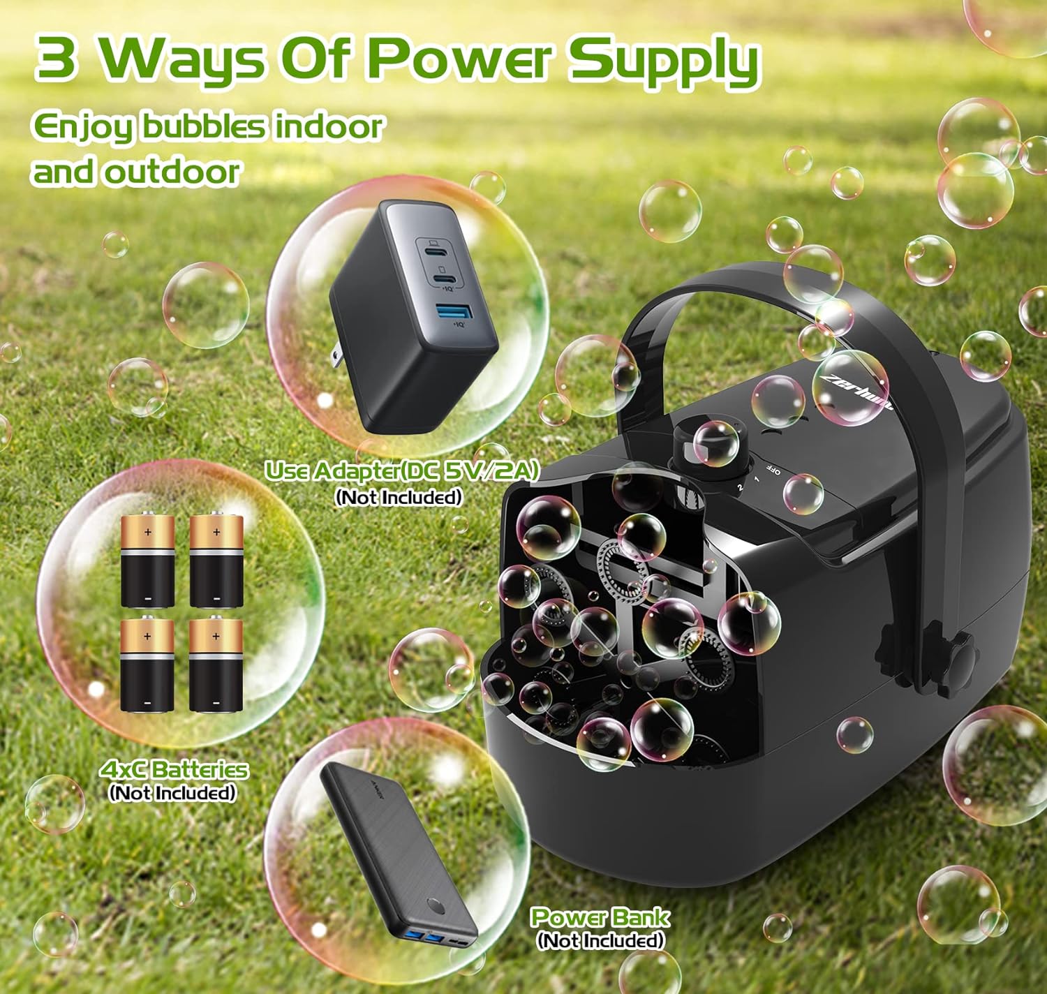 Joyful Bubbles | Automatic Bubble Machine with High Output & Safety Features | Perfect Bubble Maker for Parties and Outdoor Fun 5
