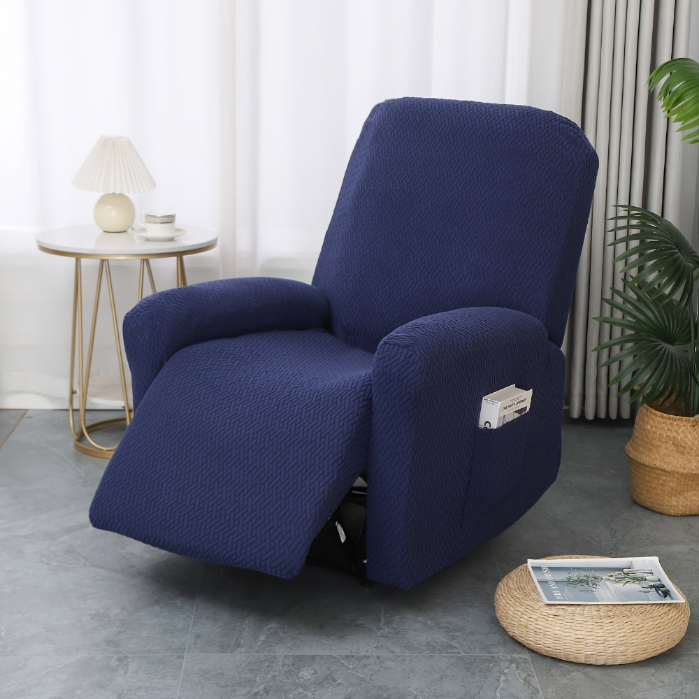 Juno Fitted Recliner Chair Cover with Side Pocket for Comfort & Protection 0